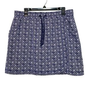 T by Talbots Geo Print Athletic Tennis Pickleball Skirt Skort, Navy/White size L